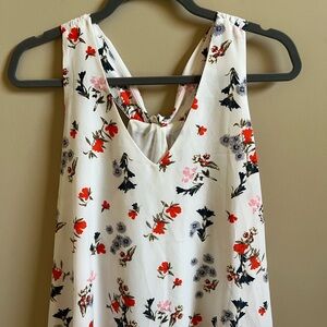 Carmen Marc Valvo Cream Floral Dress